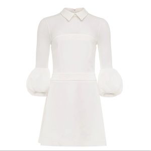 FIFTH & WELSHIRE WHITE NAOMI MINI COCKTAIL DRESS
